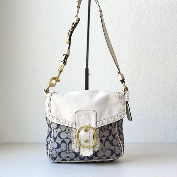 Coach Handbags - Coach Resort Denim Bleecker Shoulder Flap Bag